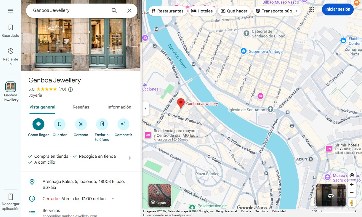 Ficha de Google Maps de Ganboa